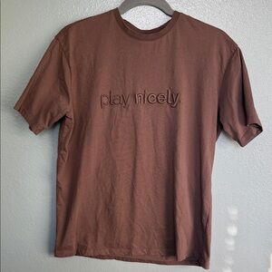 CIVIL“play nicely” Brown Graphic T-Shirt small